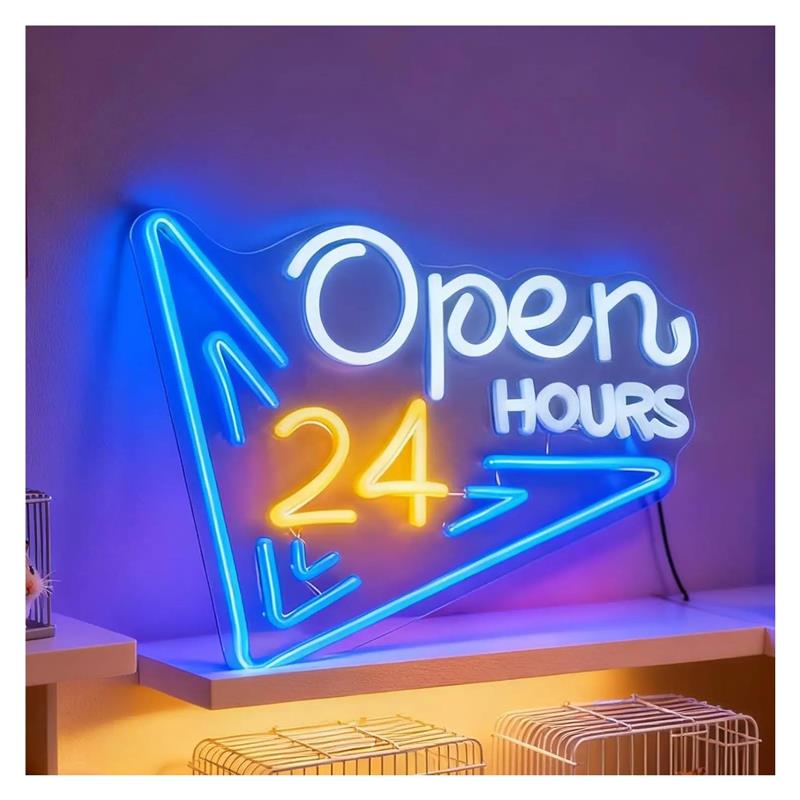 Decor Lighting Opening Hours - Insegna al neon aperta 24 ore
