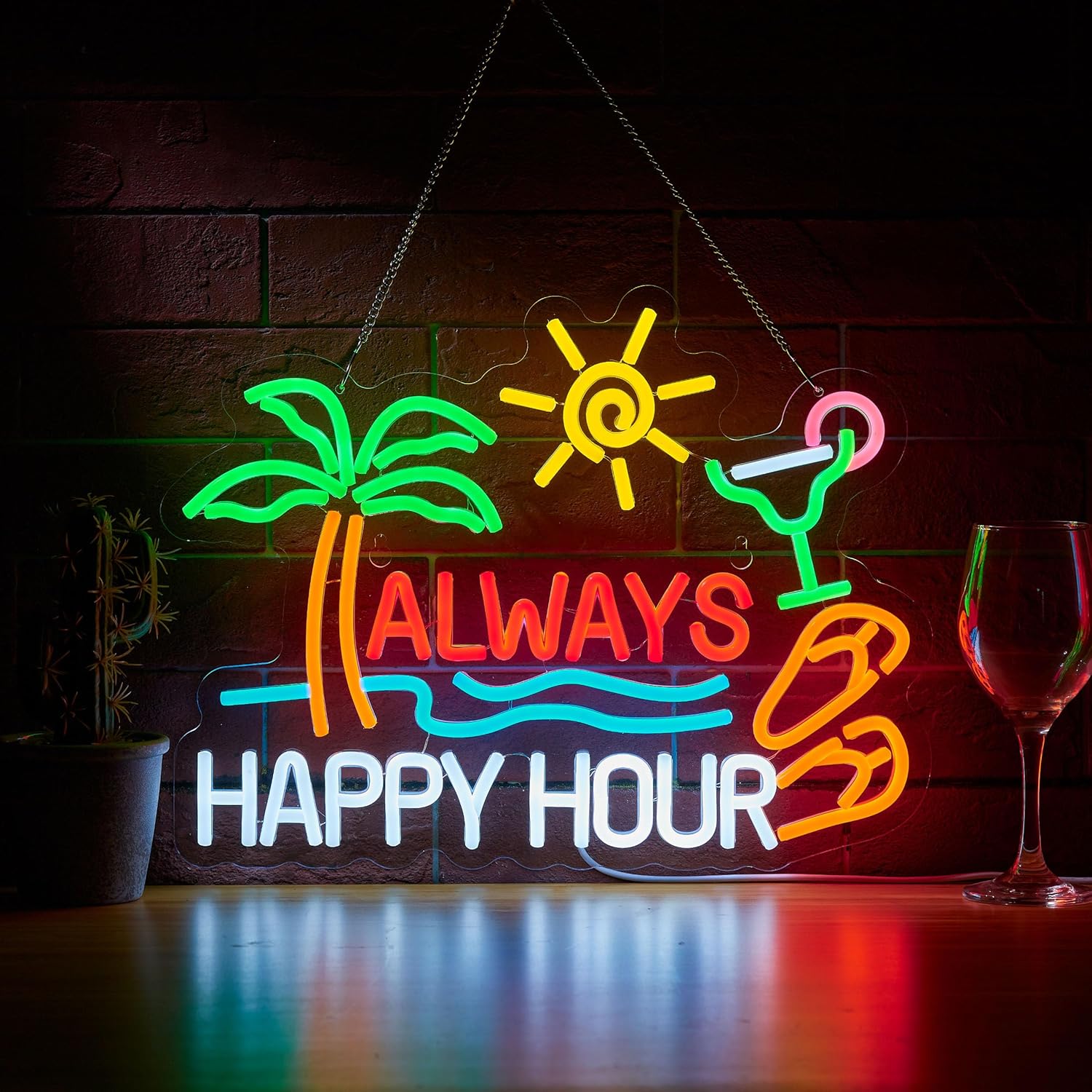 Lighting Decoration For Home - Insegna al Neon 'Always Happy Hour'