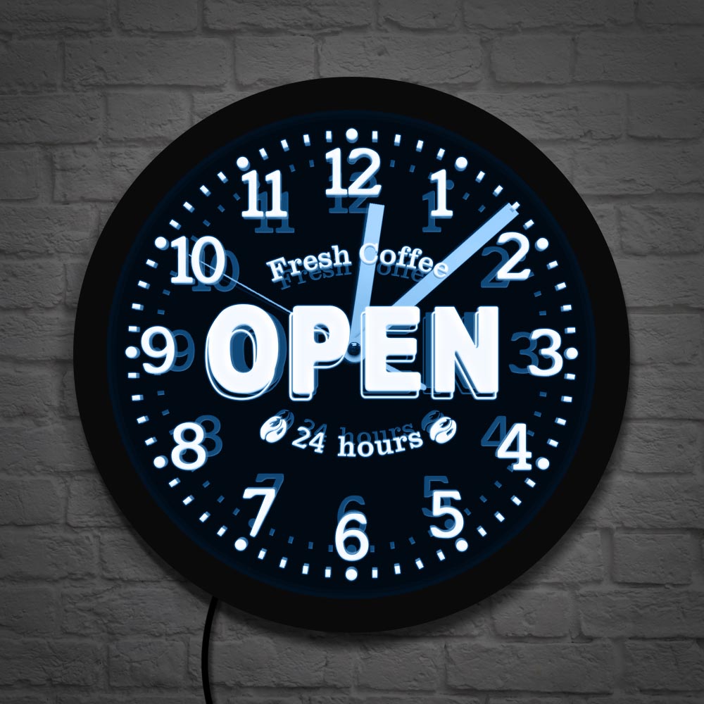 Decor Lighting Opening Hours - Caffè fresco aperto 24 ore LED