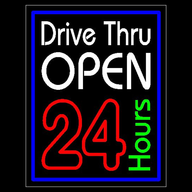 Decor Lighting Opening Hours - Insegna al neon Drive Thru Open