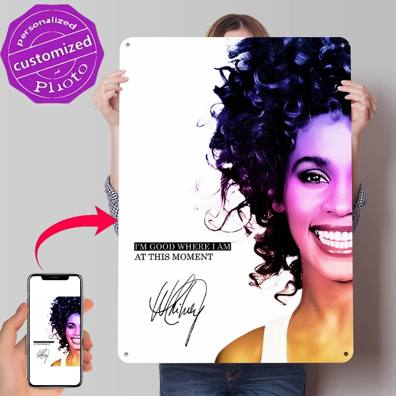 Lighting Decor Houston - Poster in Metallo 3D Whitney Houston,