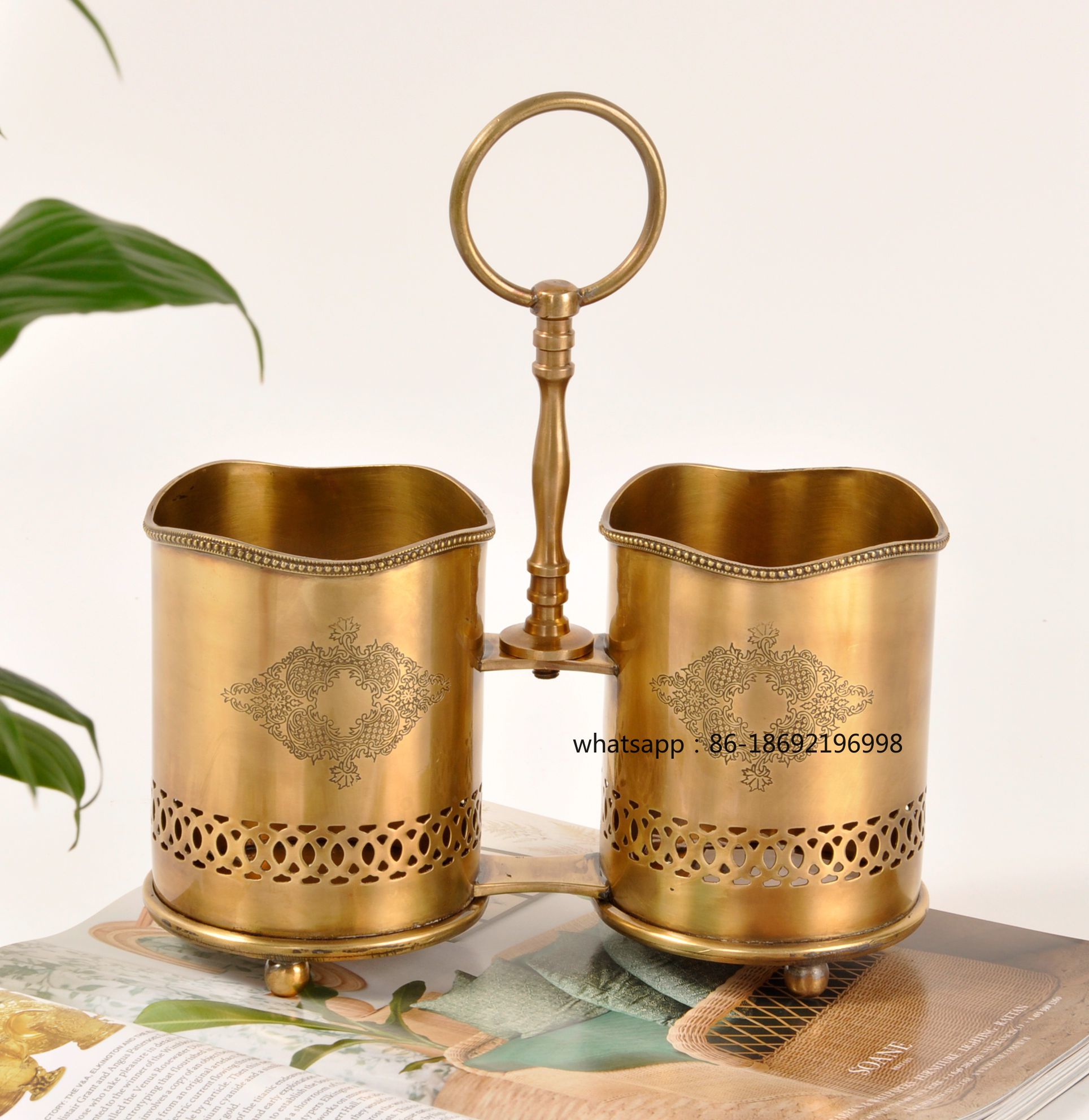 Decor Lighting India - Tubo per posate con manico in