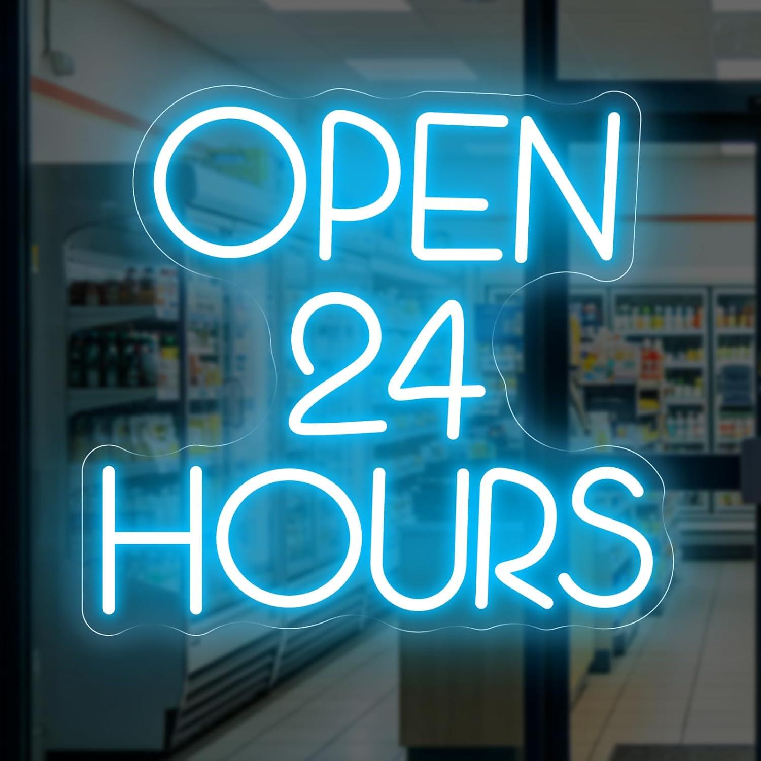 Decor Lighting Opening Hours - Insegna al Neon 'Open 24 Hours'