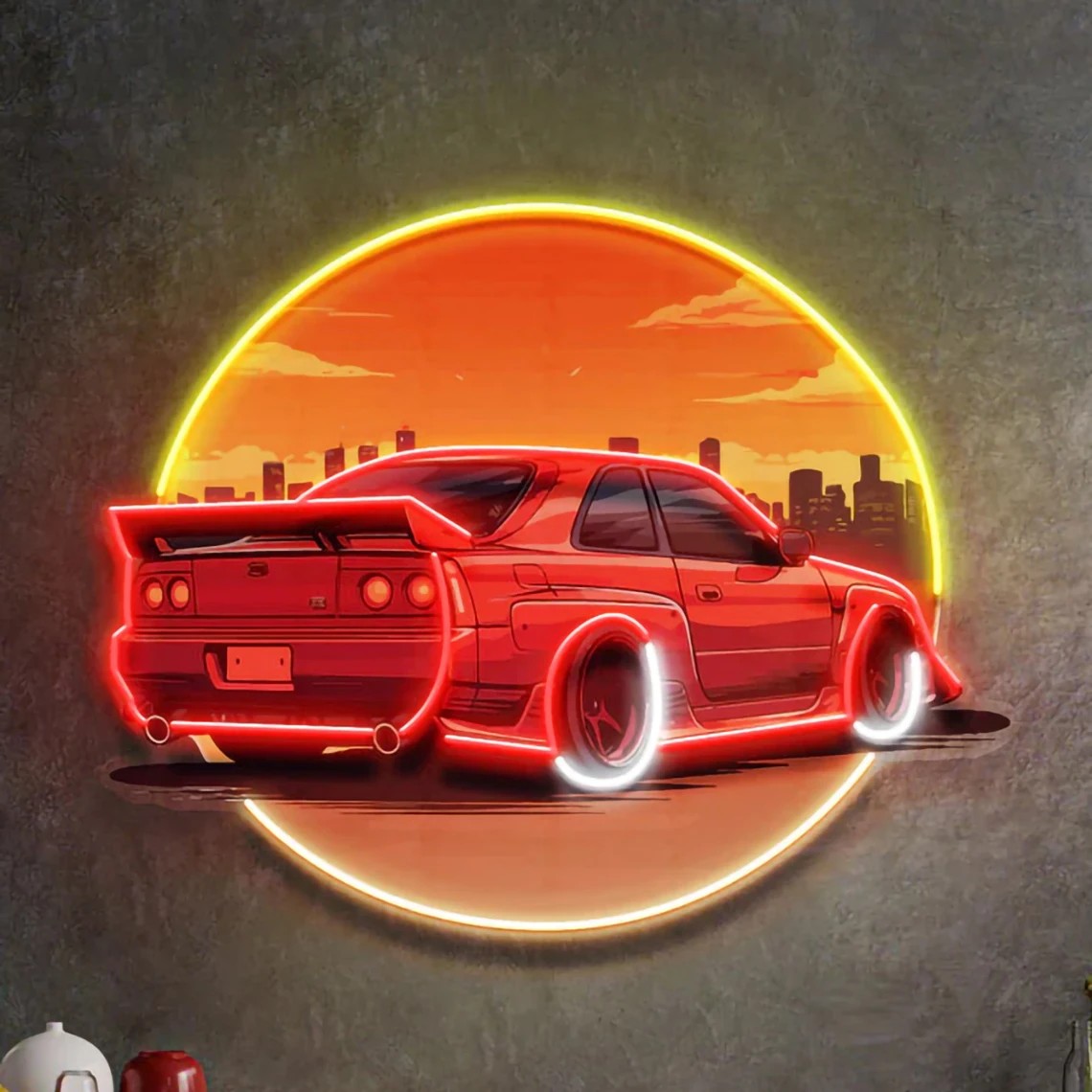 Bathroom Lighting Decor Ideas - Elegante Insegna al Neon per Auto