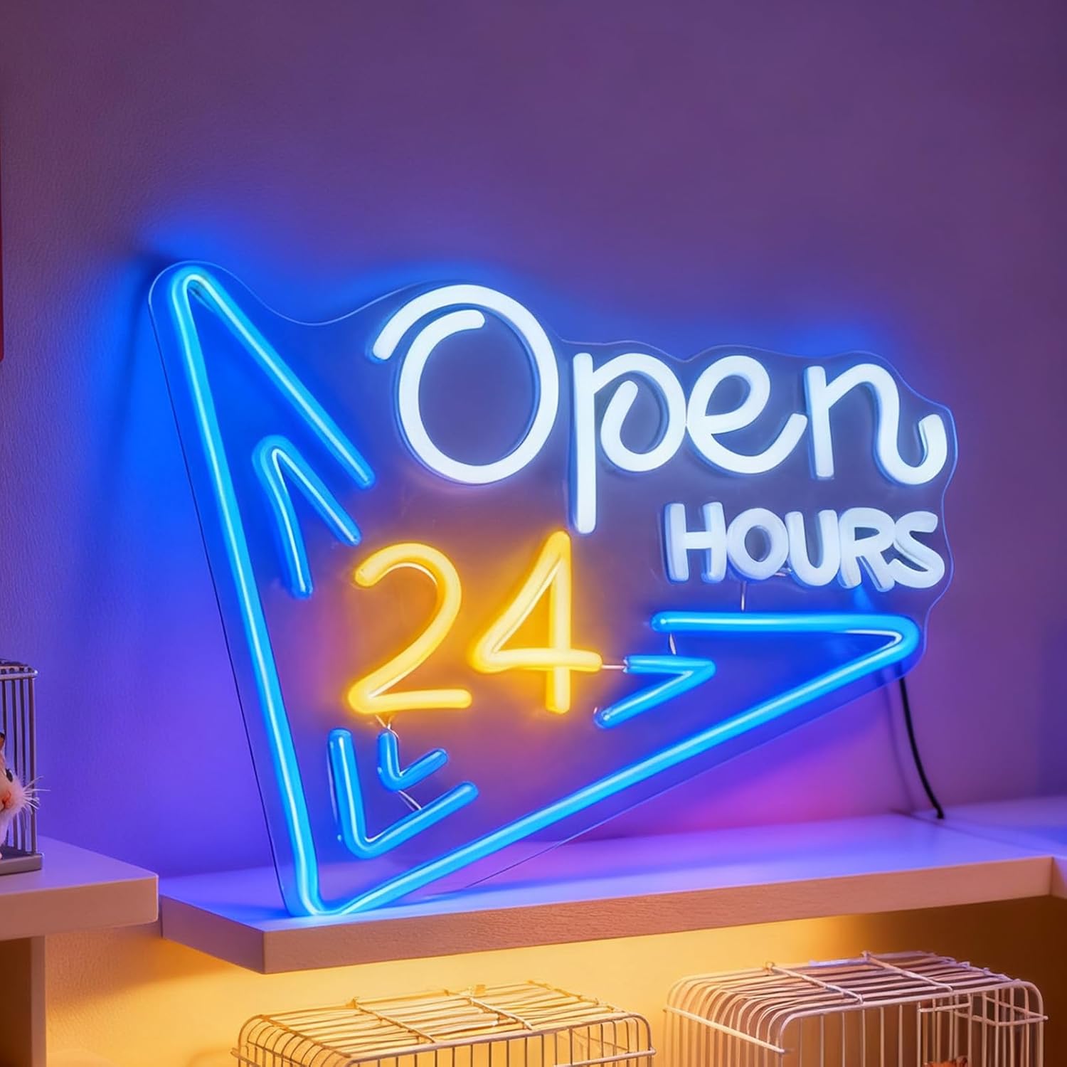 Decor Lighting Opening Hours - Insegna al Neon LED Aperta 24