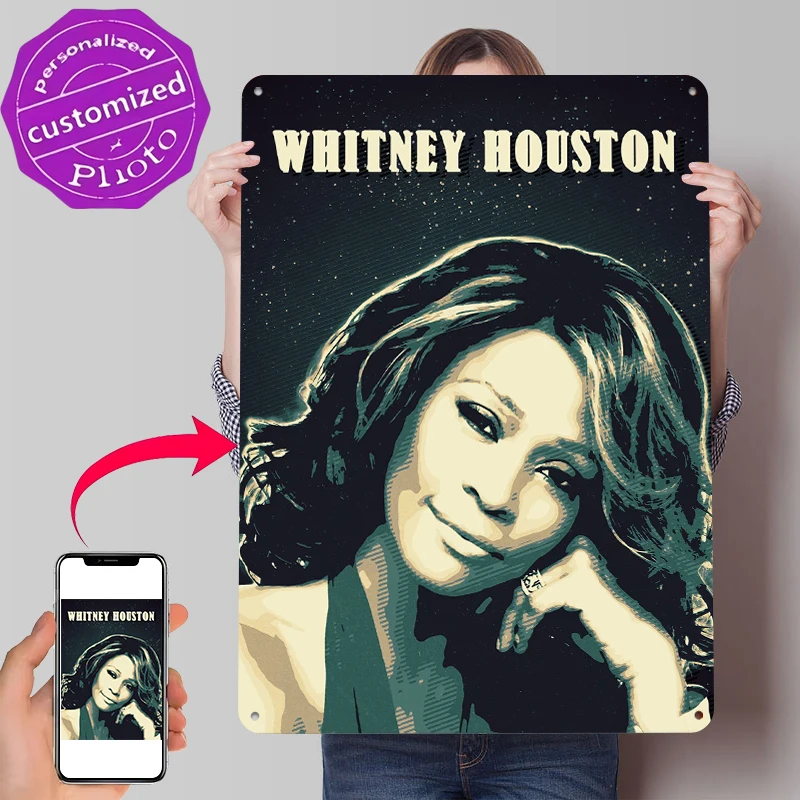 Lighting Decor Houston - Poster in Metallo 3D Whitney Houston,