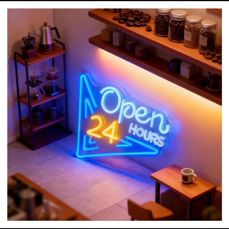 Insegna al neon aperta 24 ore  - Decor Lighting Opening Hours recensione e prezzo