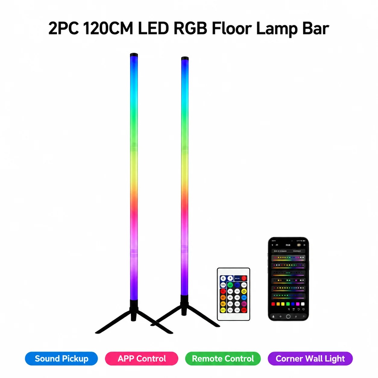 Set di 2 Lampade da Terra RGB  - Lighting Decor For Room recensione e prezzo