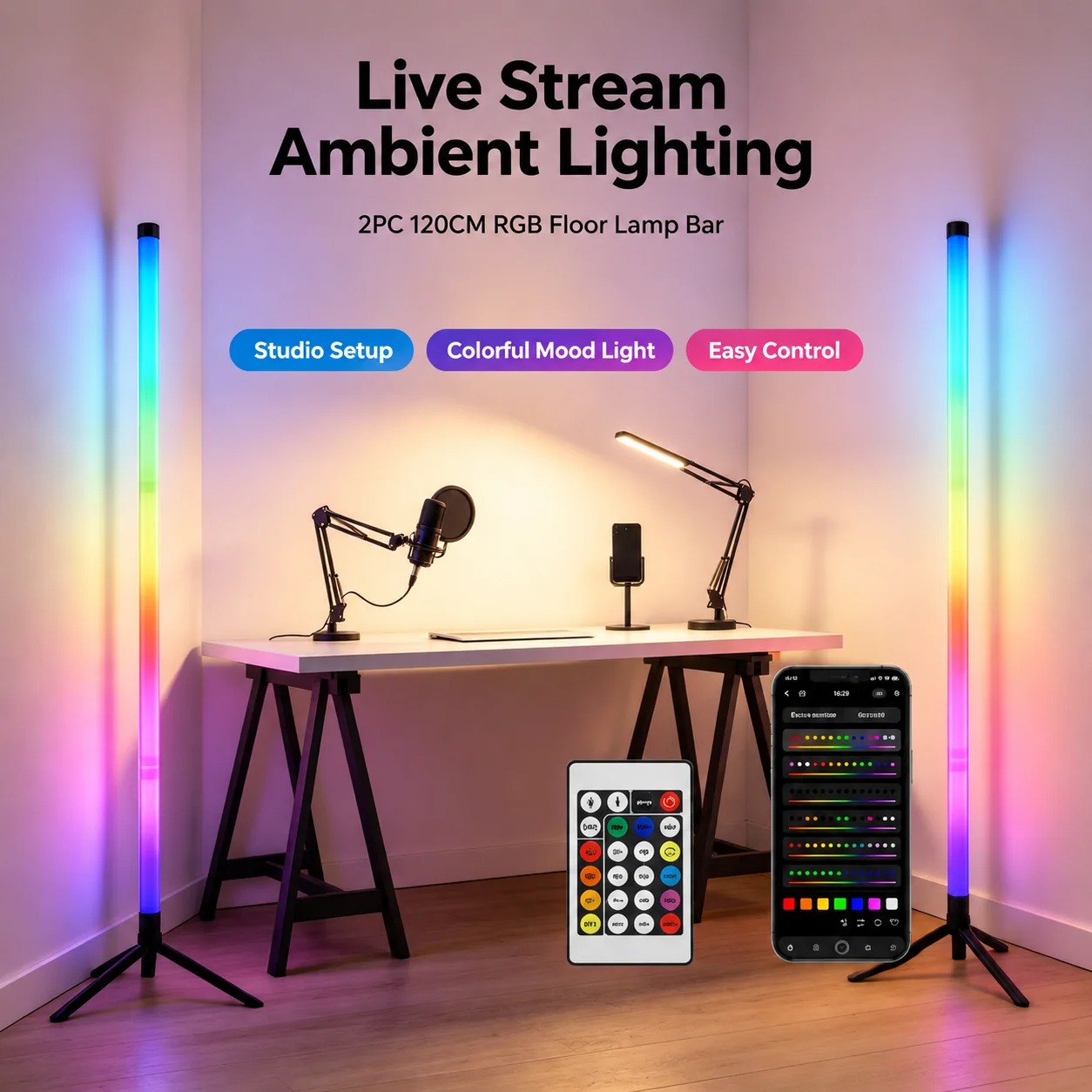 Set di 2 Lampade da Terra RGB  - Lighting Decor For Room recensione e prezzo