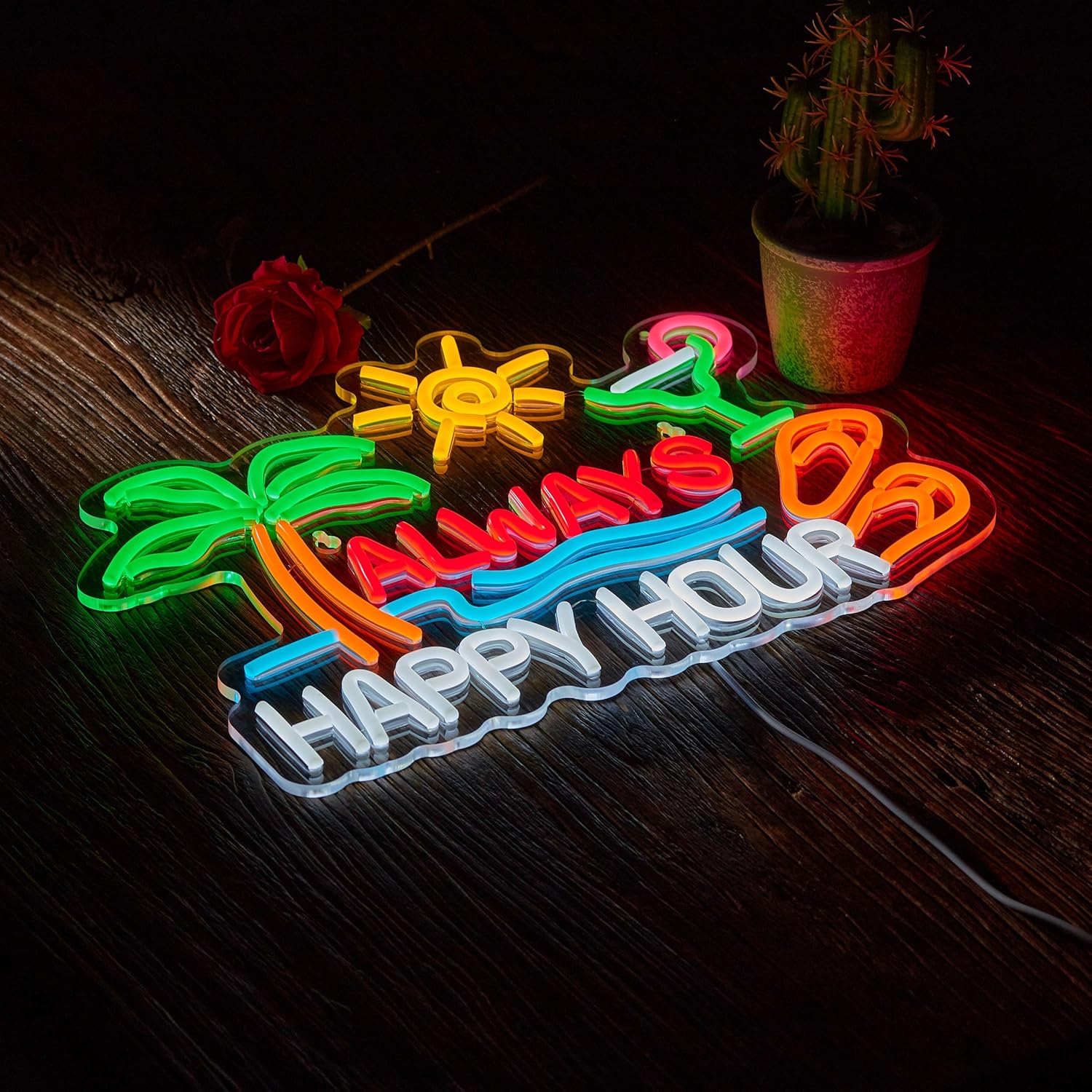 Insegna al Neon 'Always Happy  - Lighting Decoration For Home recensione e prezzo