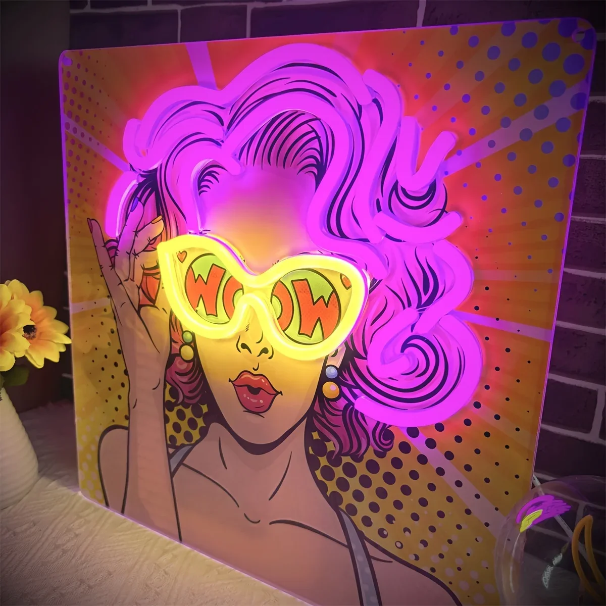 Wow Lady Pop Art LED Insegna a - Outdoor Lighting Decor Wow recensione e prezzo