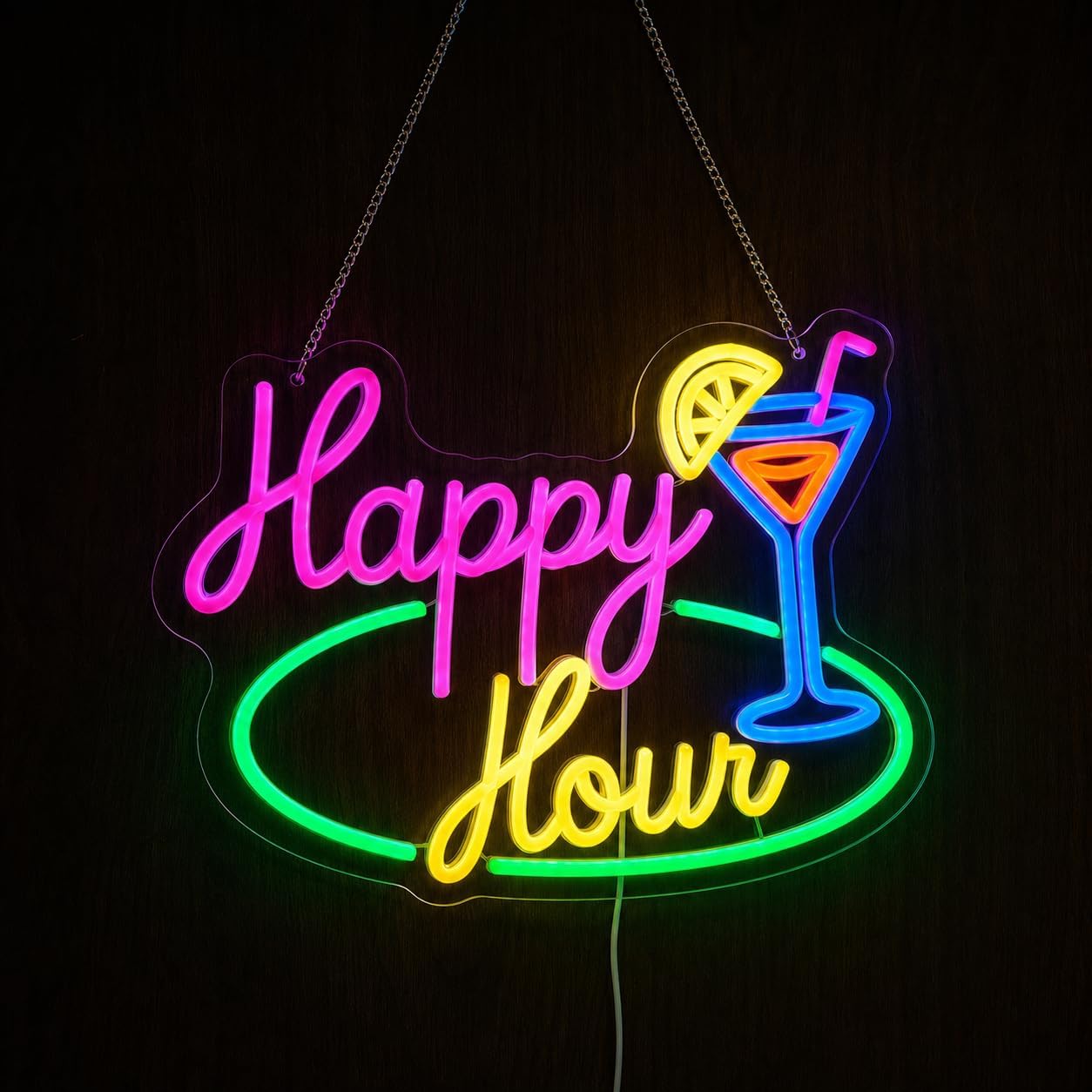 Insegna al Neon LED Happy Hour - Decor Lighting Opening Hours recensione e prezzo