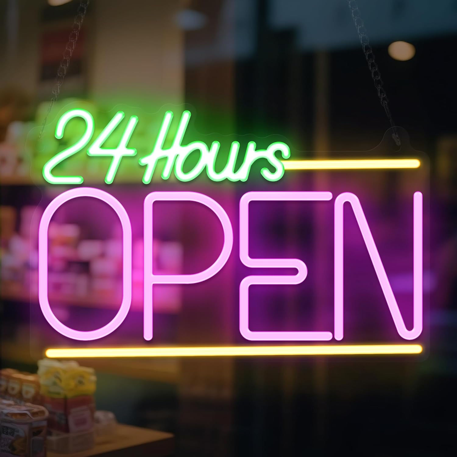 Insegna al Neon 'Aperto 24 Ore - Decor Lighting Opening Hours recensione e prezzo