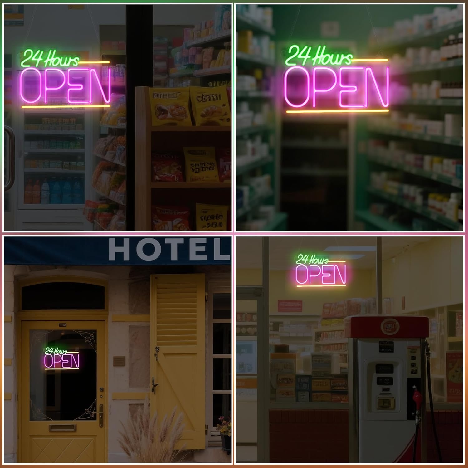 Insegna al Neon 'Aperto 24 Ore - Decor Lighting Opening Hours recensione e prezzo