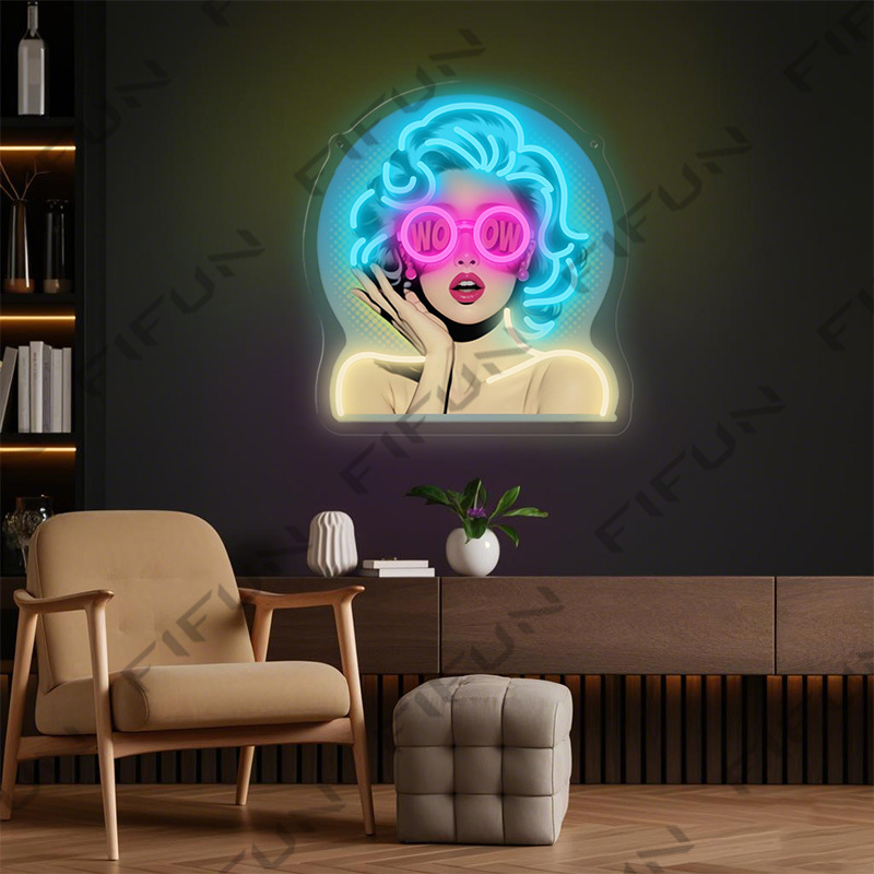 Insegna al Neon WOW Curl Girl, - Outdoor Lighting Decor Wow recensione e prezzo