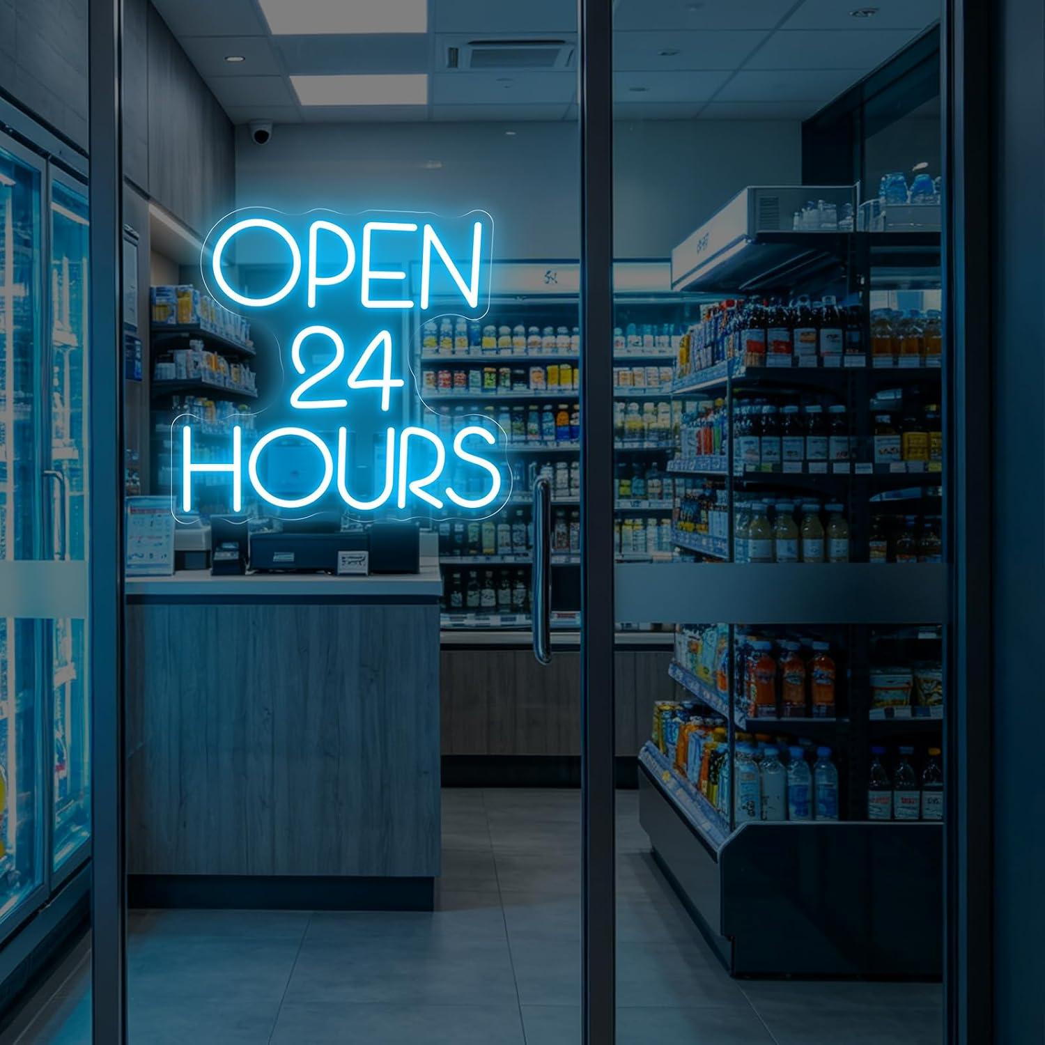 Insegna al Neon 'Open 24 Hours - Decor Lighting Opening Hours recensione e prezzo