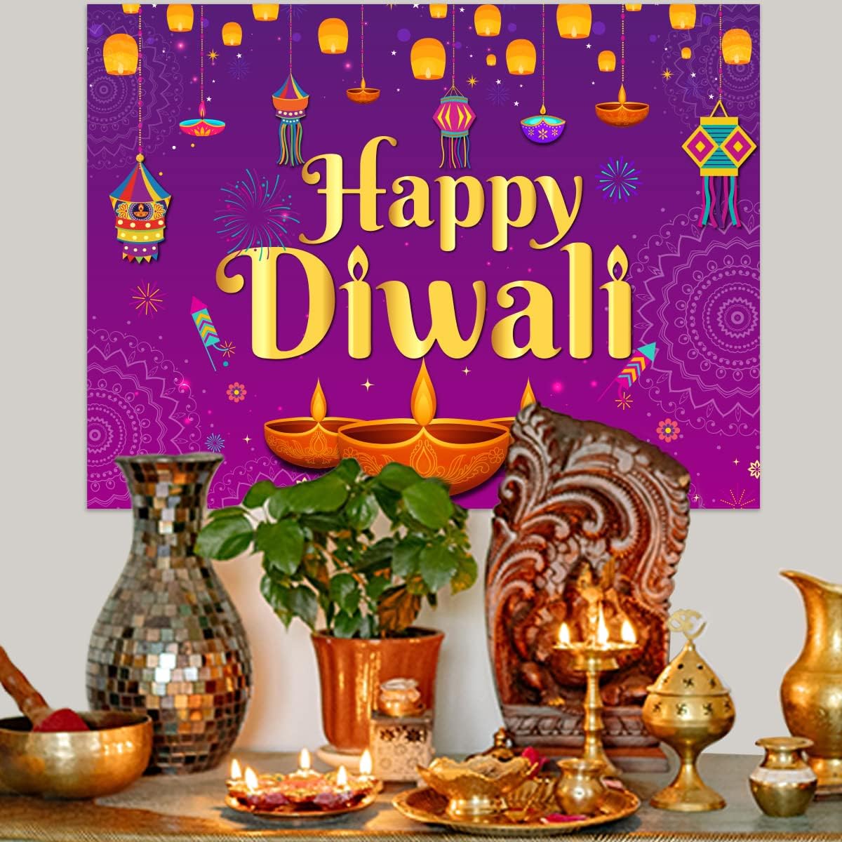Happy Diwali Fondale 5x7ft Ara - Decor Lighting India recensione e prezzo