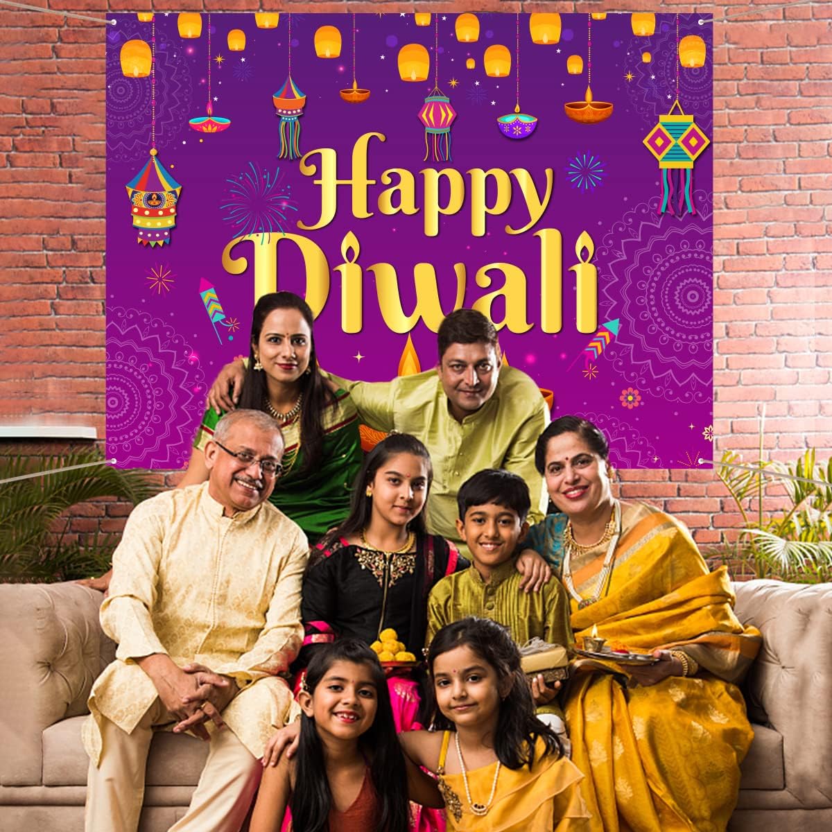 Happy Diwali Fondale 5x7ft Ara - Decor Lighting India recensione e prezzo