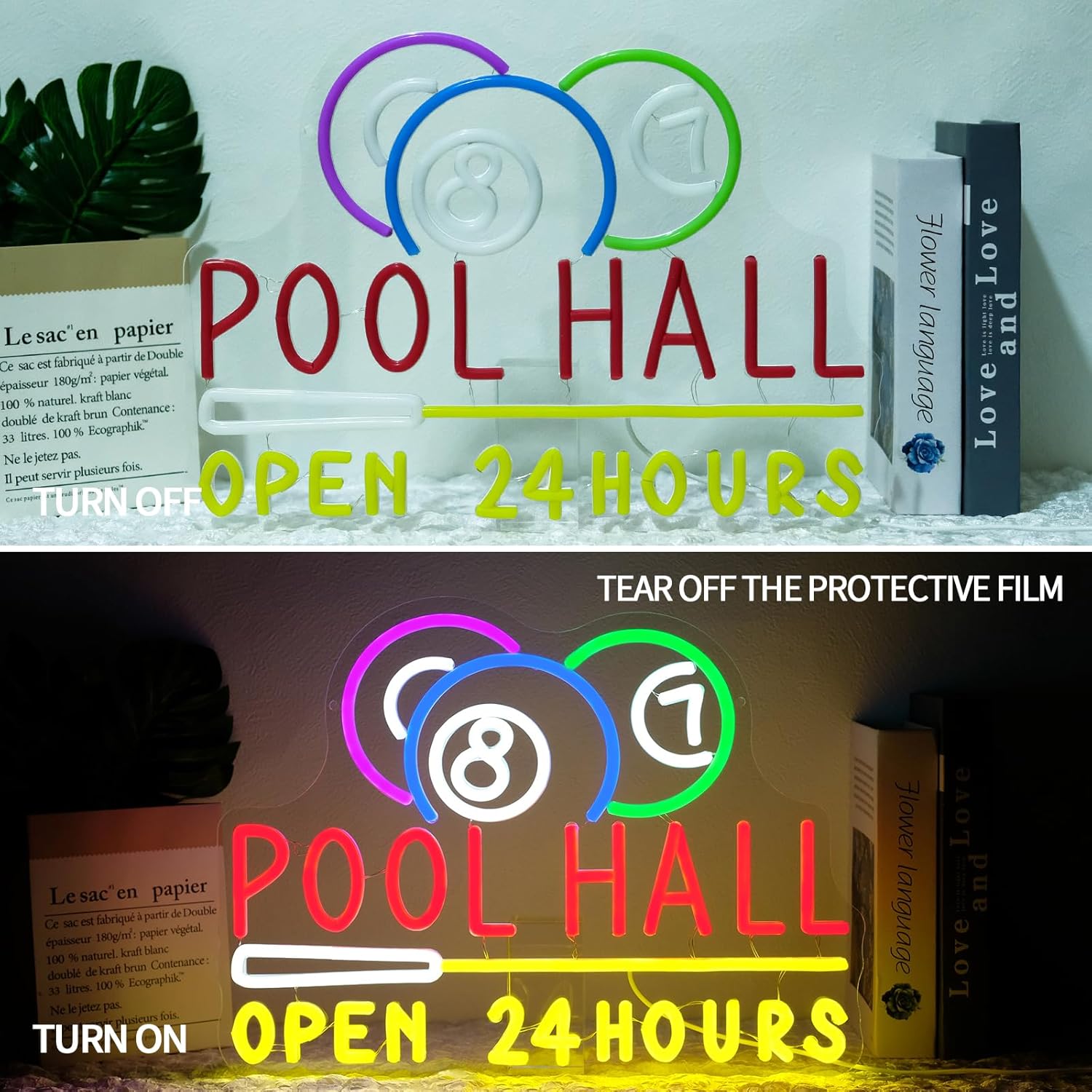 Insegna al Neon 'Pool Hall Ope - Decor Lighting Opening Hours recensione e prezzo