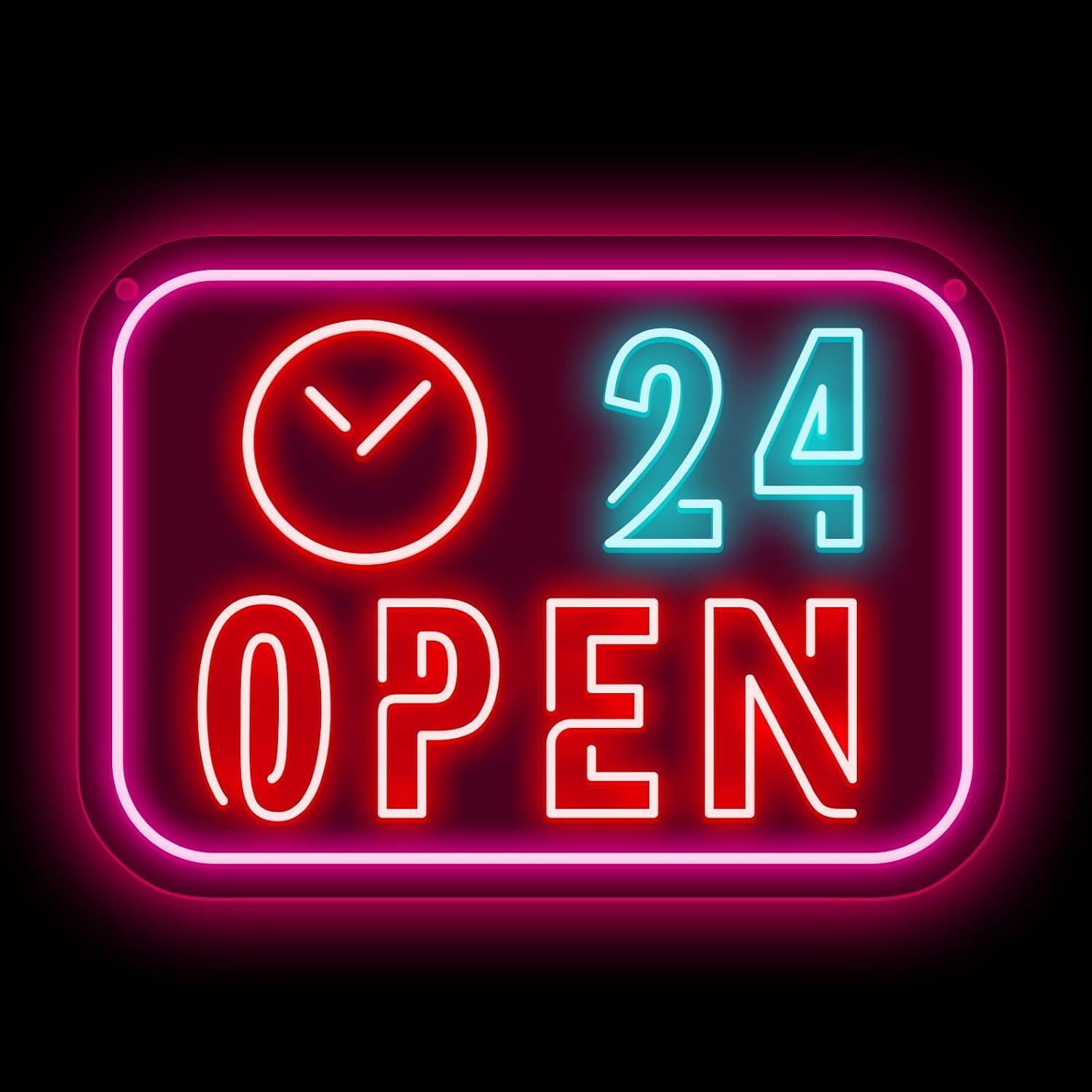Insegna al Neon 'Ora Aperta 24 - Decor Lighting Opening Hours recensione e prezzo