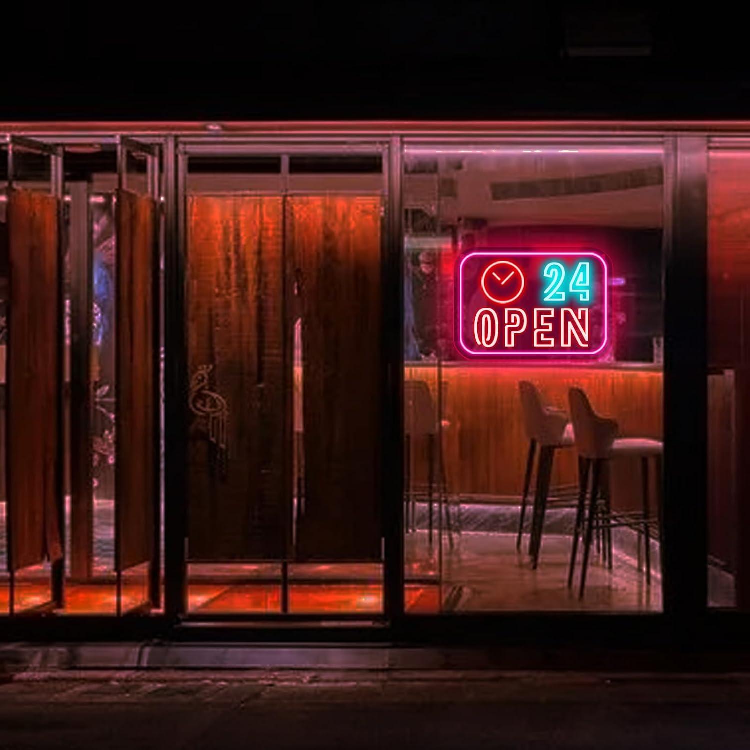 Insegna al Neon 'Ora Aperta 24 - Decor Lighting Opening Hours recensione e prezzo
