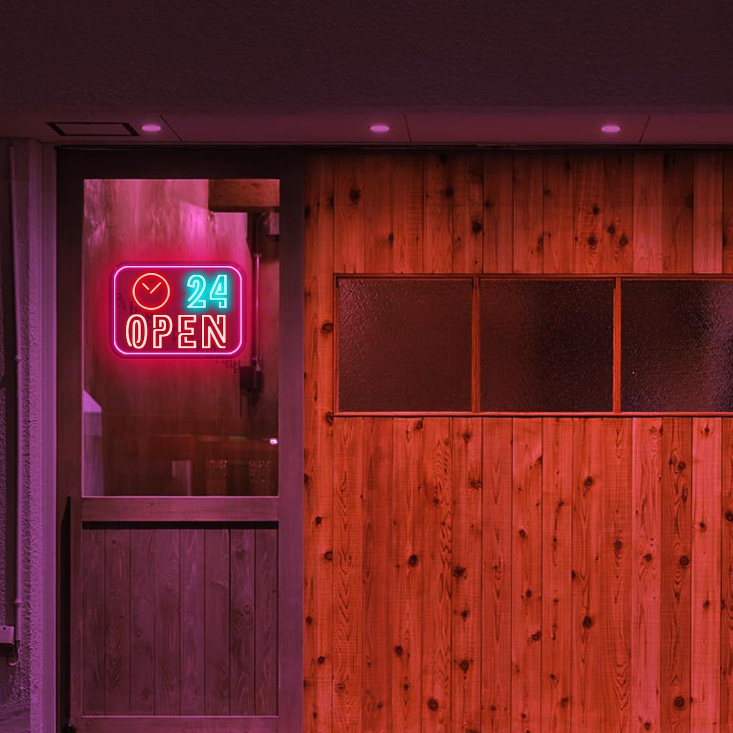 Insegna al Neon 'Ora Aperta 24 - Decor Lighting Opening Hours recensione e prezzo